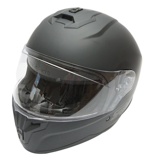 Casca Moto Integrala Grit Neagra cu Viziera Transparenta, Marimea L,