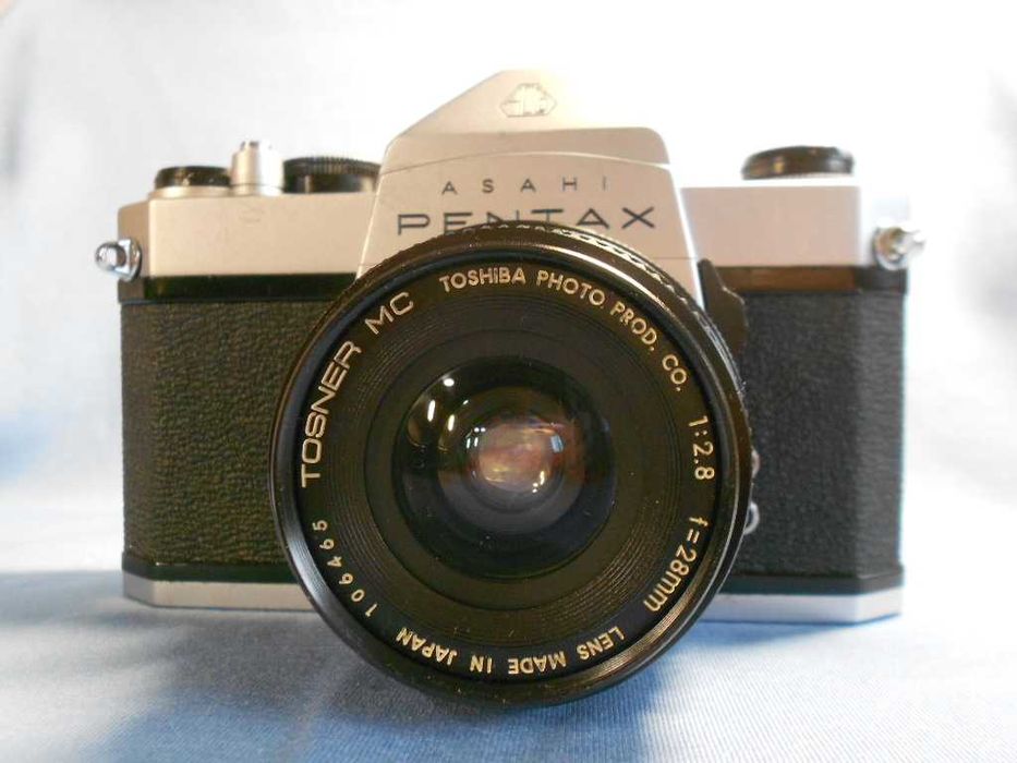 Pentax spotmatic cu Obiectiv Tosnar mc Toshiba 2.8 8, aparat foto film