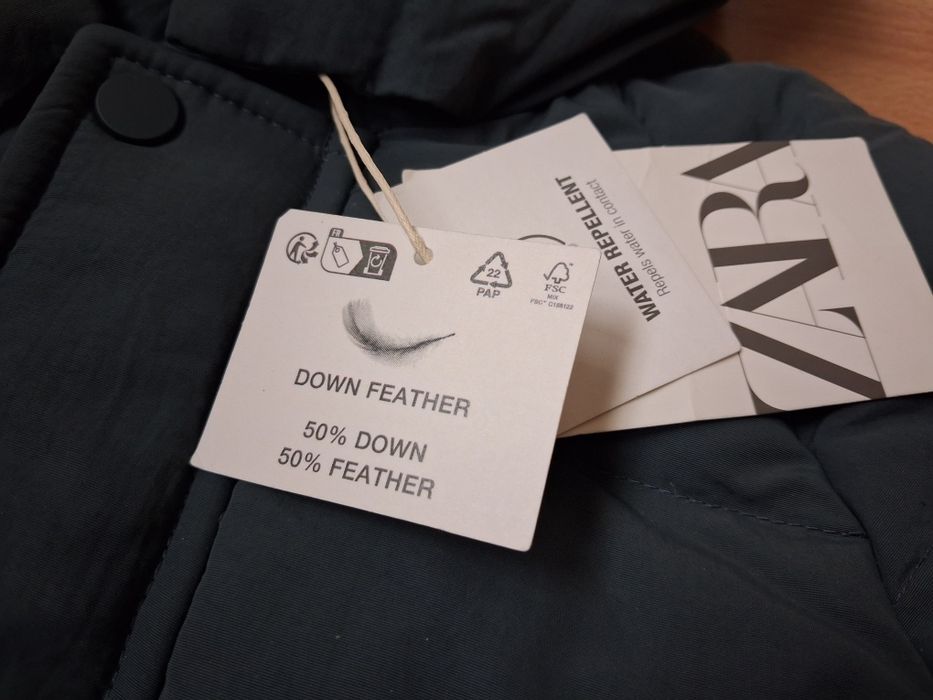Ново зимно яке Zara с пух, размер 92 см