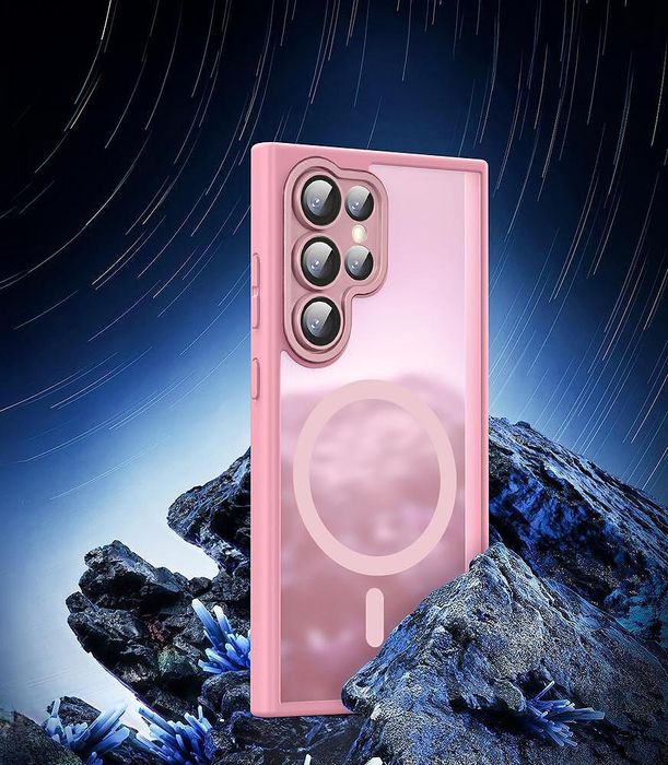 Матов magsafe кейс за samsung galaxy s24 ultra - розов