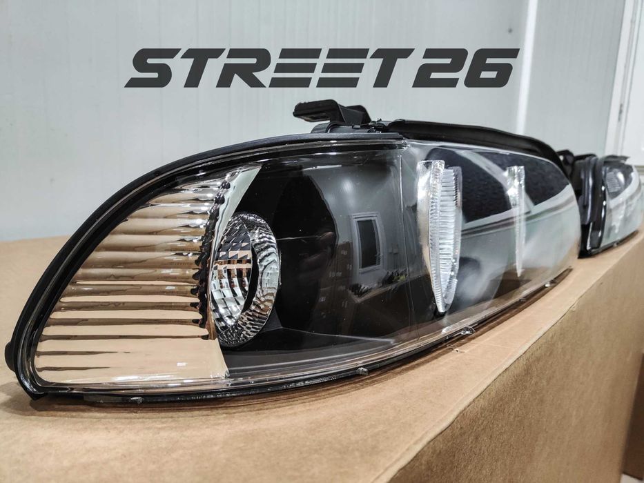 Faruri Angel Eyes BMW Seria 5 E39 (1995-2003) Facelift Negru Gri