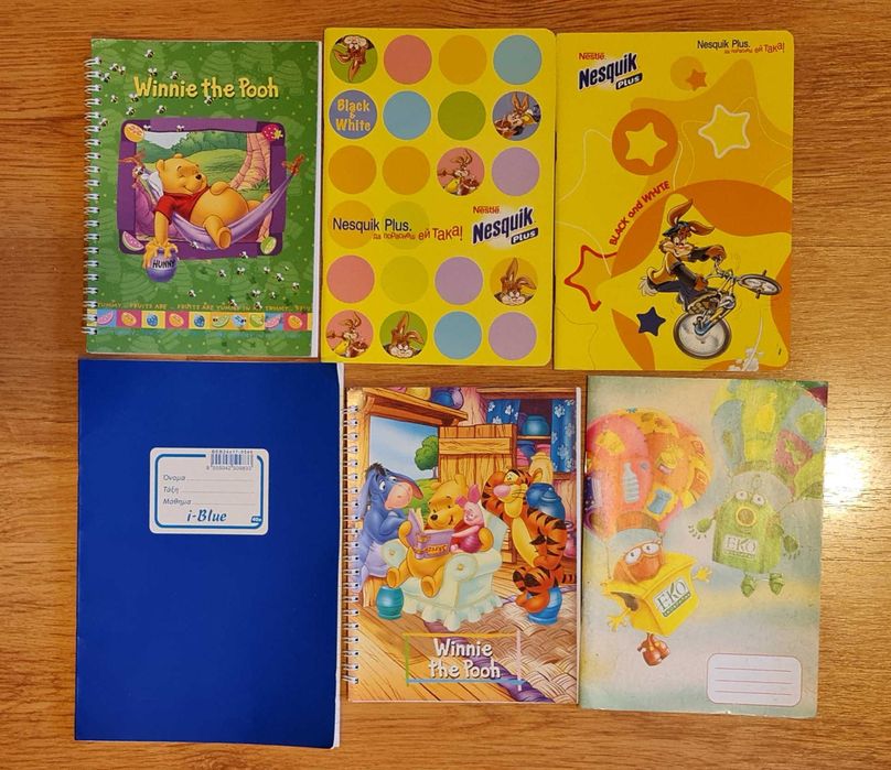 Тетрадки и тефтери 6 бр, широки редове