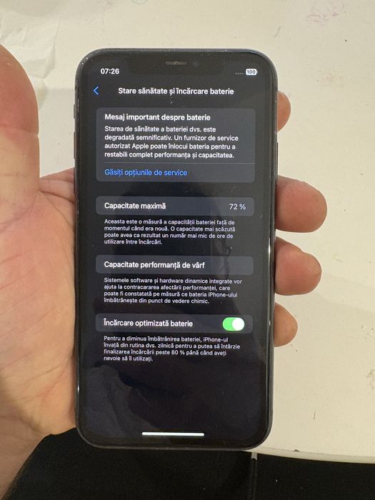 Iphone 11 64 gb sanatate baterie 72