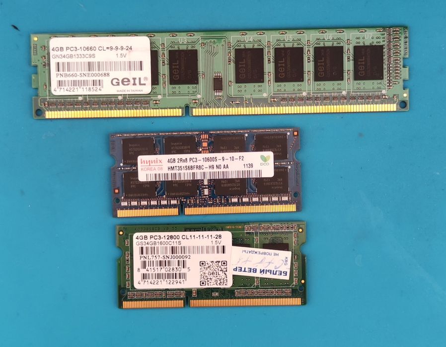 ОЗУ для ПК и ноутов DDR3  4Gb