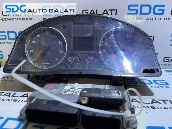 Kit Pornire ECU Calculator Motor Cip Cheie Ceas Bord Imobilizator VW Golf 5 1.6 BSE CCSA 2004 - 2008 Cod 06A906033GG 5WP40349 [L4441]