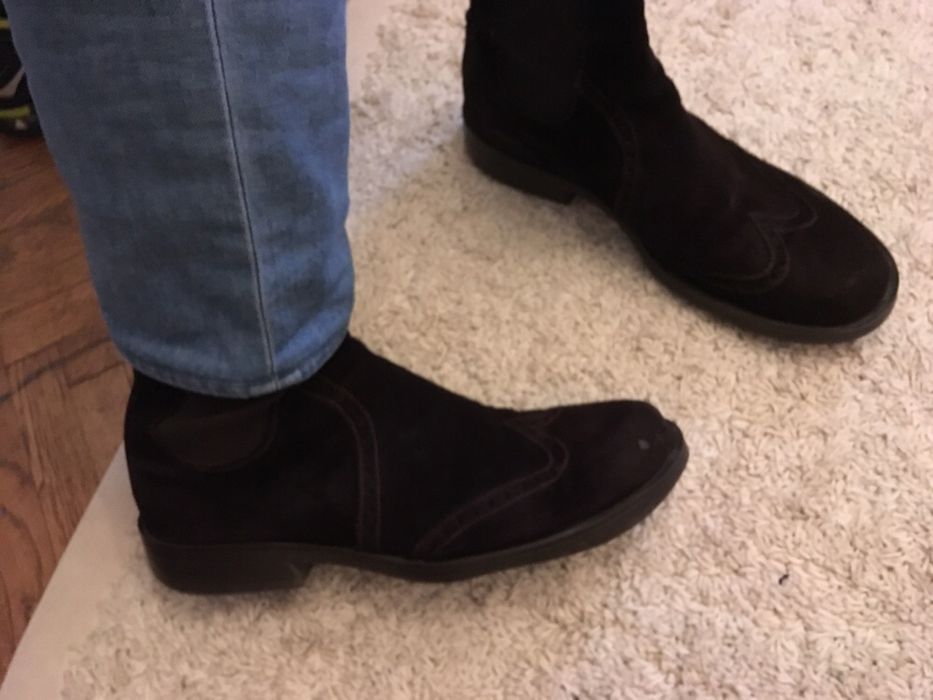 Ghete / cizme piele intoarsa naturala pt barbati, masura 44-45