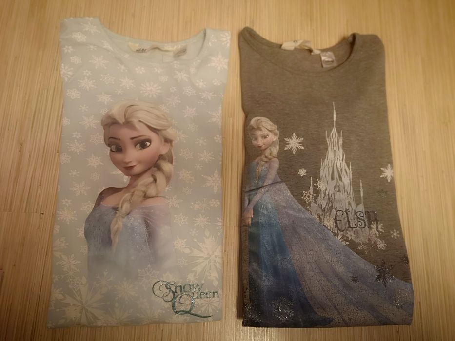 Bluza fete / tricou maneca lunga, 8, 9, 10 ani, 134-140, Elsa, H&M
Var
