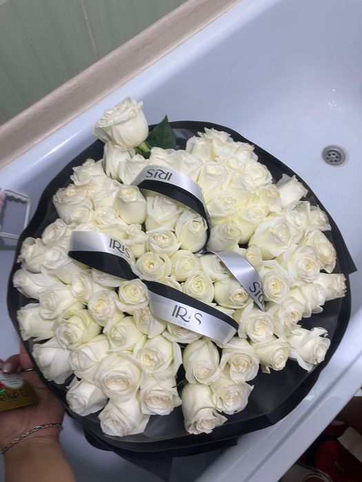 Цветы, белые розы