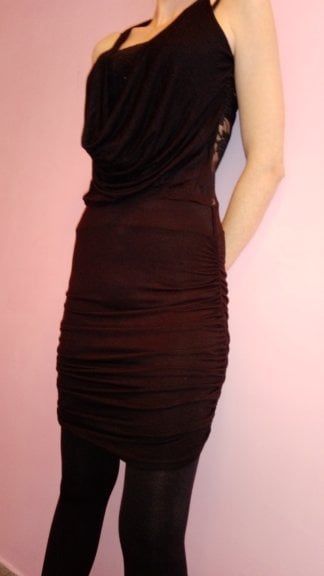 Дамска рокля и сребриста блуза