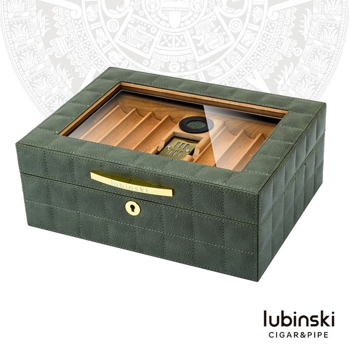 Хумидор  Кедър и кожа  Lubinski 50 пури, Хидрометър и овлажнител
