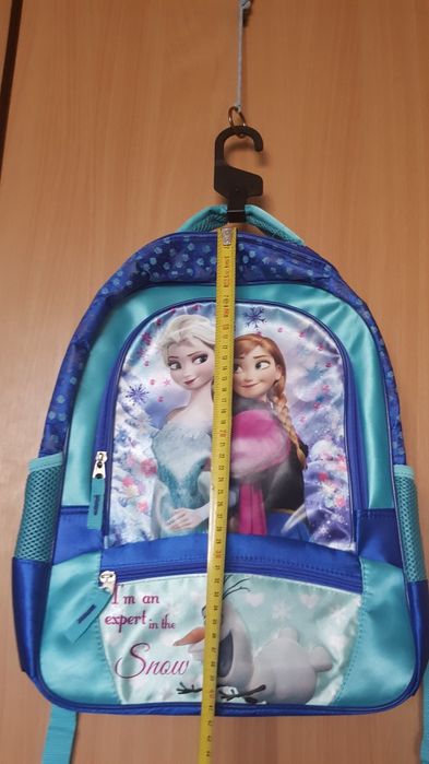 Ghiozdan roz + Ghiozdan Anna si Elsa, Frozen, 34 cm, nou cu eticheta.