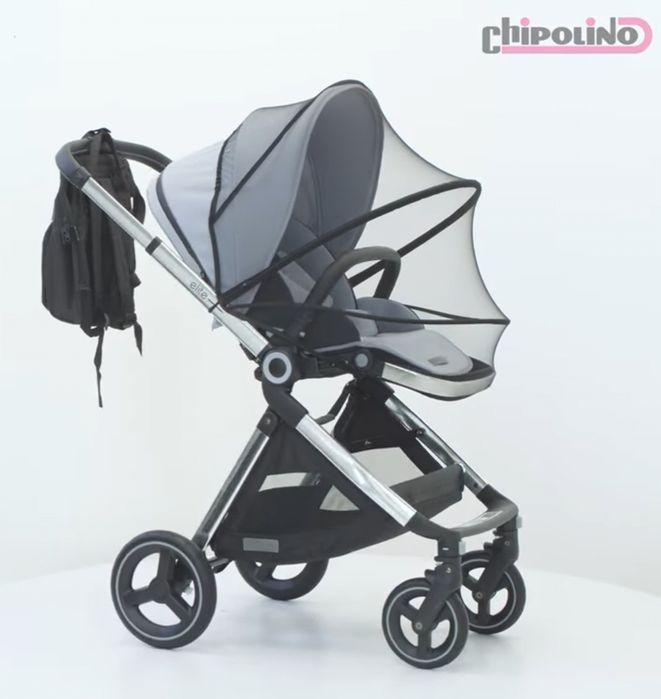 CHIPOLINO Комбинирана количка 3в1 ЕЛИТ сива