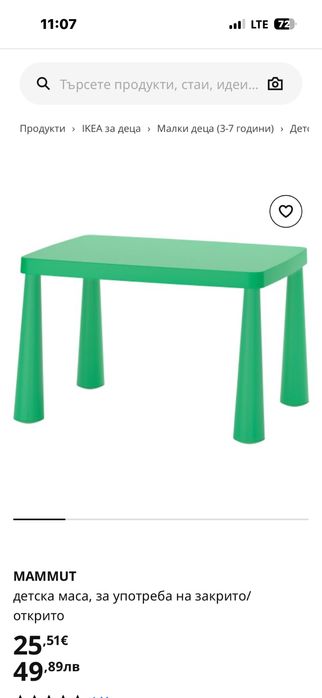 Детска маса и два стола ikea