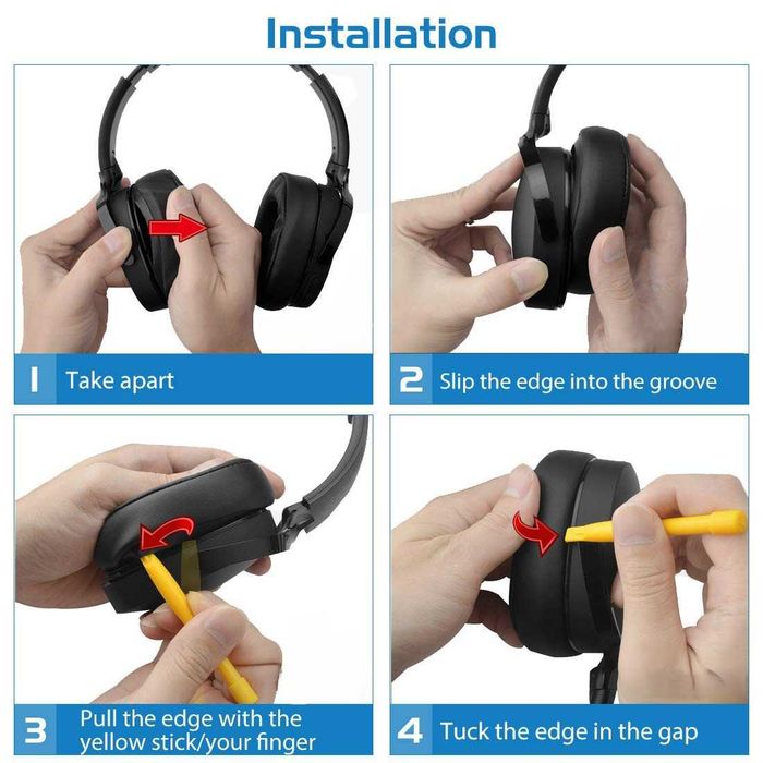 Set 2 bureti pentru casti Skullcandy Crusher ANC 2 / S6CAW-R740, Over-Ear - Negru - Plasa - Spuma cu memorie