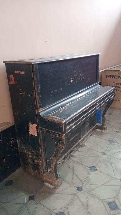 Фортепиано черного цвета.