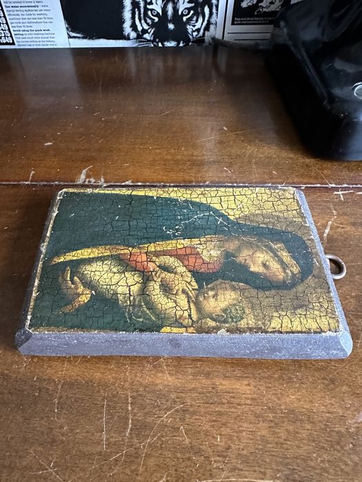 Icoana religioasa pe lemn Madona cu Pruncul  1984