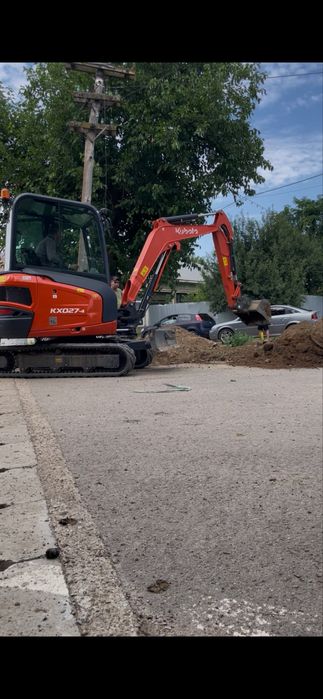 Servicii inchiriere miniexcavator sapaturi sant fundatii fose beci apa