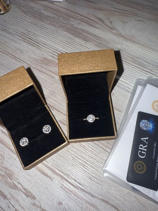 Кольцо,Серьги Муассанит