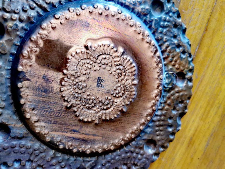 Чиния от мед масивни ръчно изработени медни занаятчийски пана 9 бр.