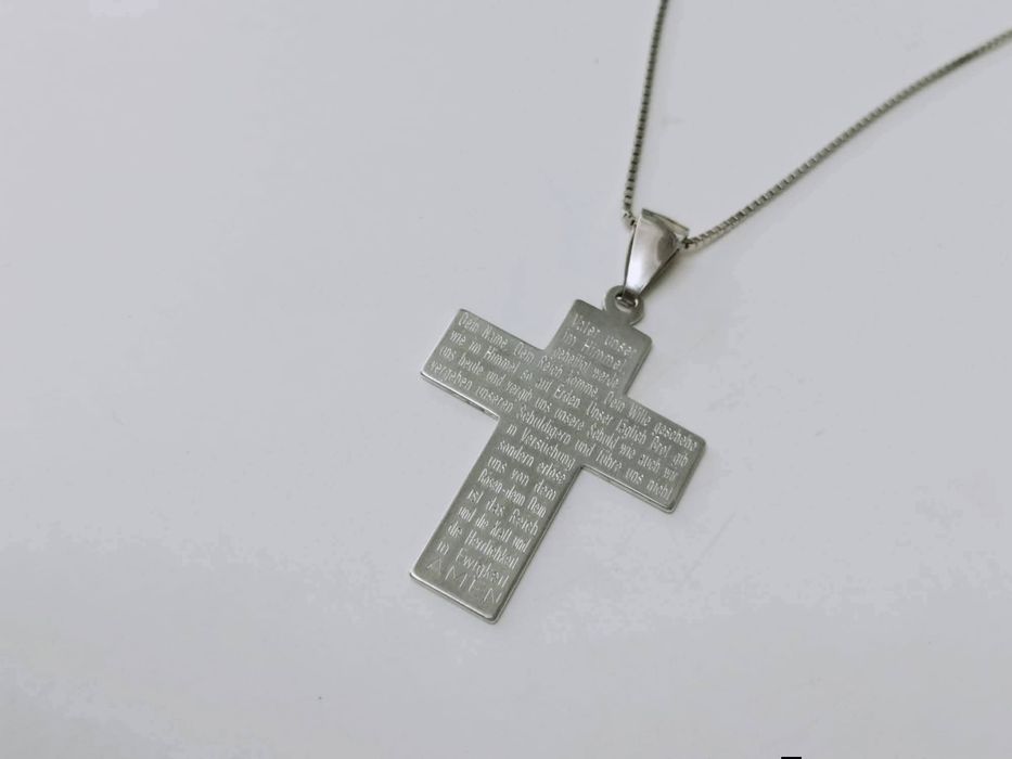 Vechi colier lant argint 925 cu o cruce