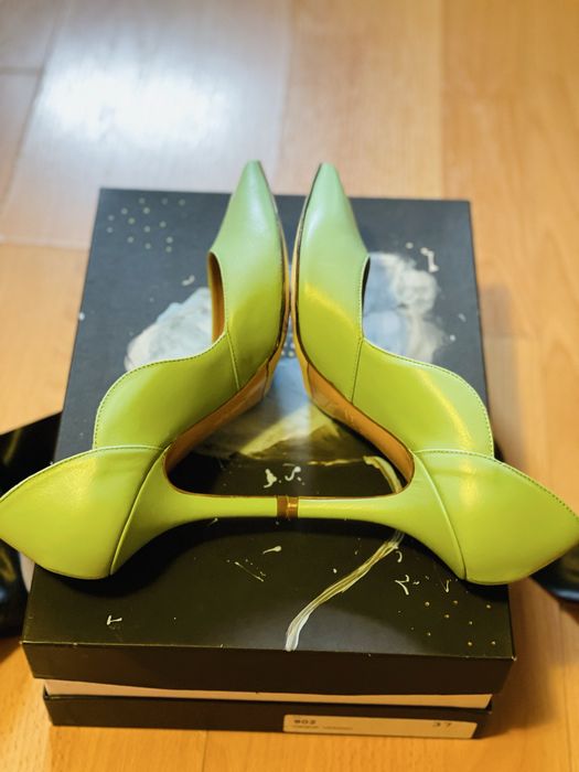 Pantofi Stiletto piele naturala verzi Marco Barbabella