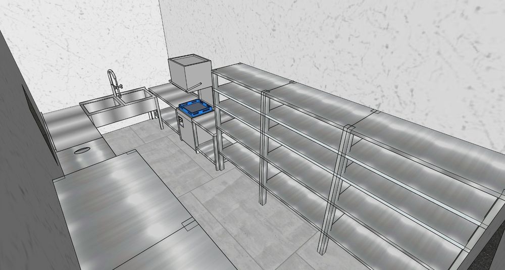 3д расстановка кухни