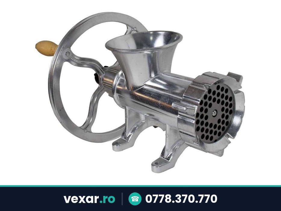 Masina de tocat carne nr. 32 din aluminiu, manuala sau cu motor