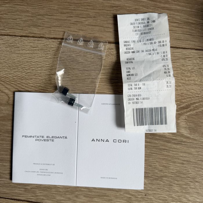 Sandale piele argintii Anna Cori, marime 37
