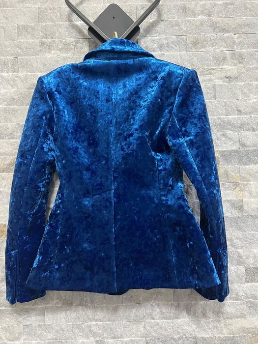 Costum catifea albastra H&M Studio