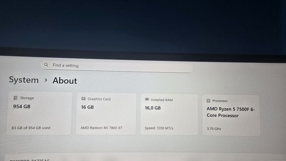 Pc gaming Ryzen 5 7500f, Rx 7800 Xt, 16gb ddr5, 1tb ssd m. 2