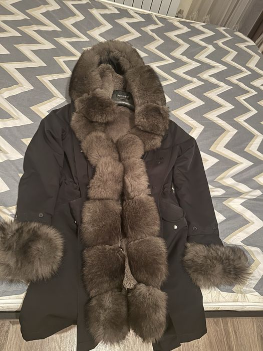 Парка -плащ (2 в 1) - серая и черная