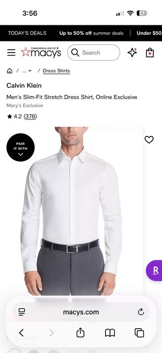 мужская рубашка calvin klein из сша