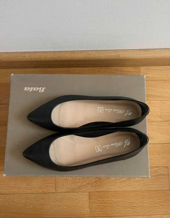 Balerini negri piele naturală