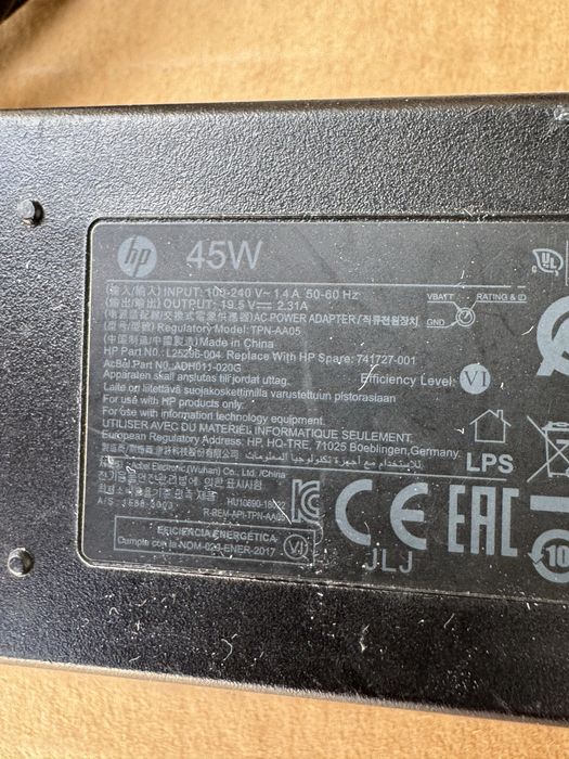 Оригинално зарядно за лаптоп HP 19.5V 2.31A Синя букса , зарядно hp