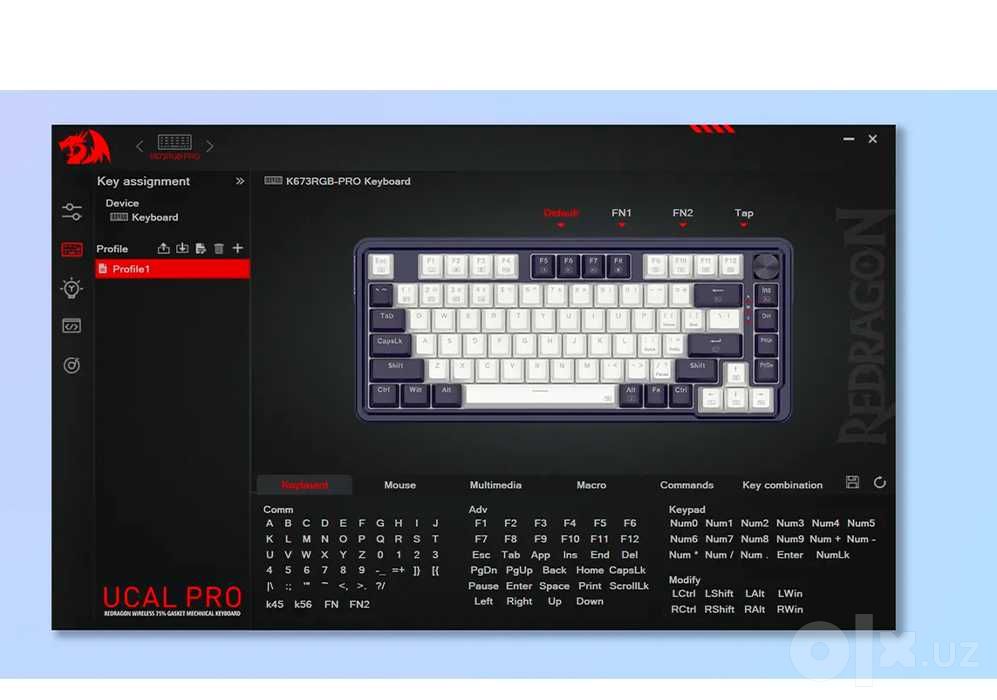 Клавиатура Redragon UCAL K673 Pro Механическая оригинал RUS/ENG 3в1