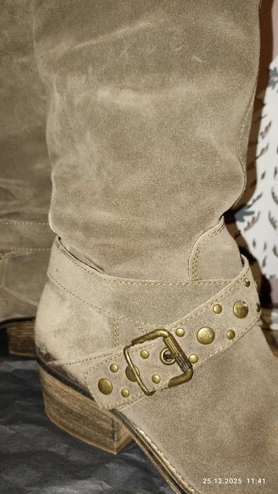 Италиански ботуши висококачествен естествен велур