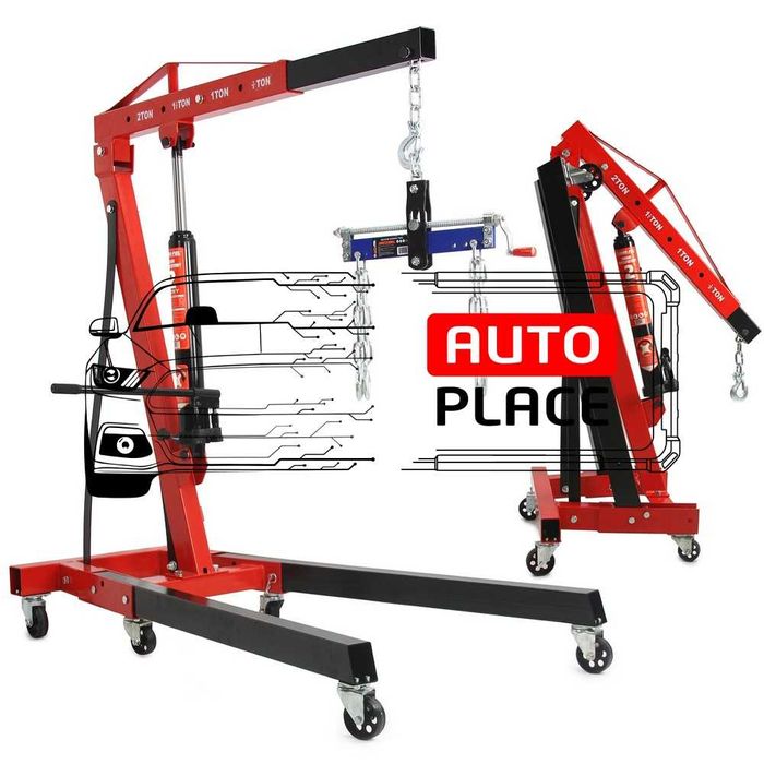 Хидравличен сгъваем кран за двигатели тип жираф 2 тона + везна Mar-Pol