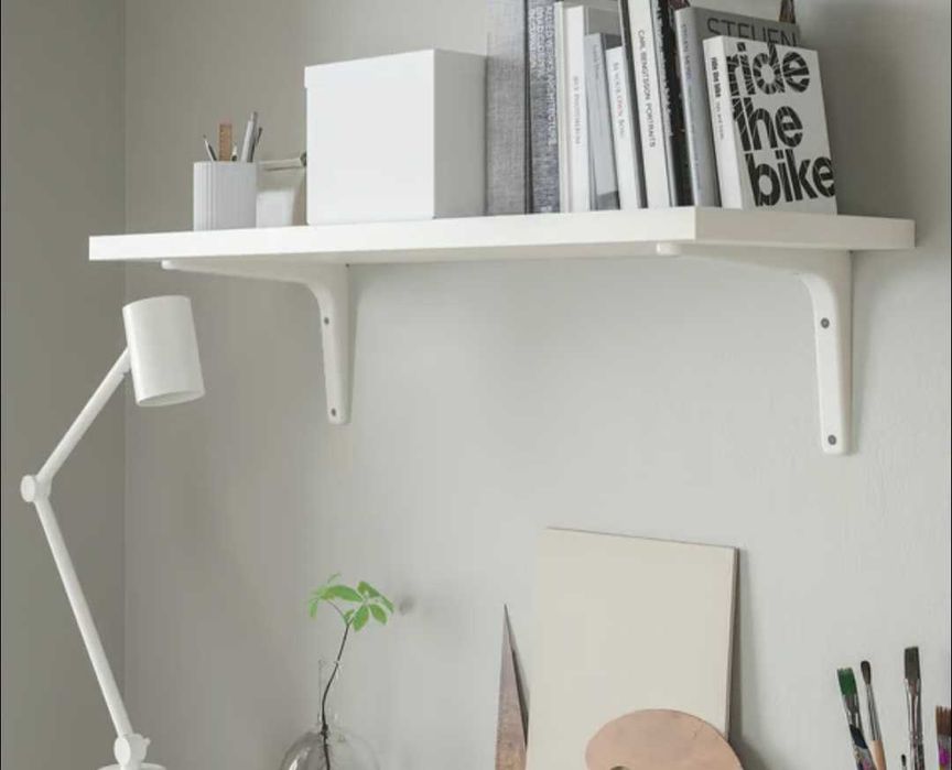 Set 4 polite albe din pal 40 cm x 15 cm