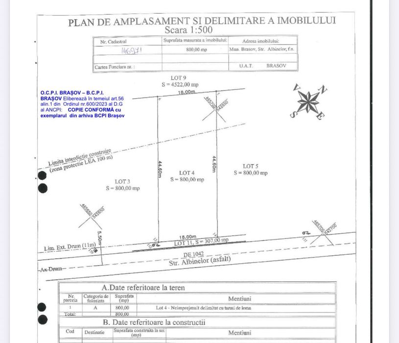 Teren intravilan 800 mp Brașov, Stupini – Str. Albinelor, PUZ, utilitati