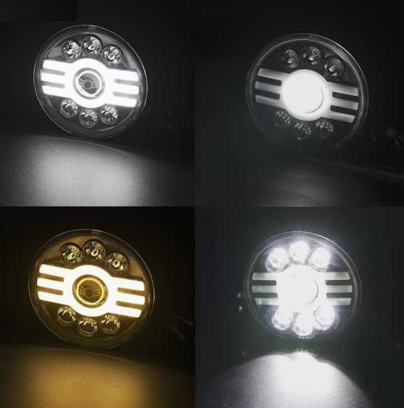 Комплект от  LED фарове 7" инча 18см 12V-24V къси/дълги