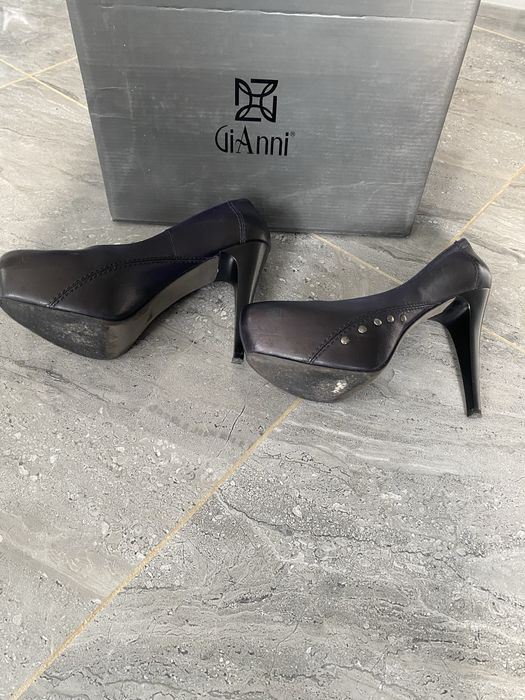 Официални тъмносини обувки естествена кожа, марка Gi Anni