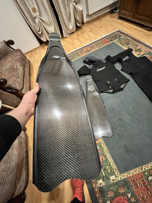 Costum neopren Cressi 5mm + Labe Carbon Gara Modular 85cm