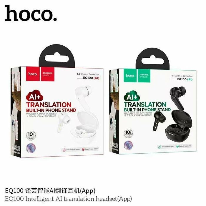 Беспроводные наушники Hoco EQ100 TWS с AI переводом 134 язык