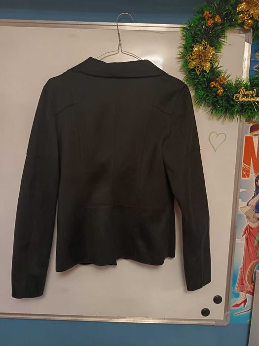 Jachetă biker neagră imitație de piele întoarsă, mărime S, Pepco