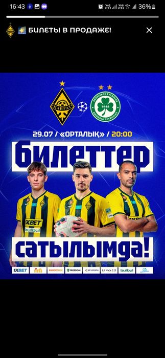 Билет Кайрат Ордабасы