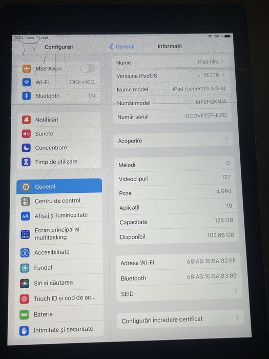 Ipad ( generatia a5a ) 128 gb