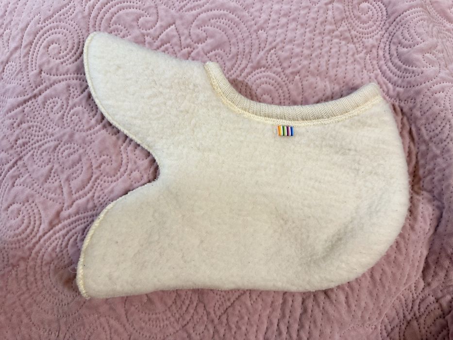 Cagulă dublată Joha fleece lână merinos - Basic White