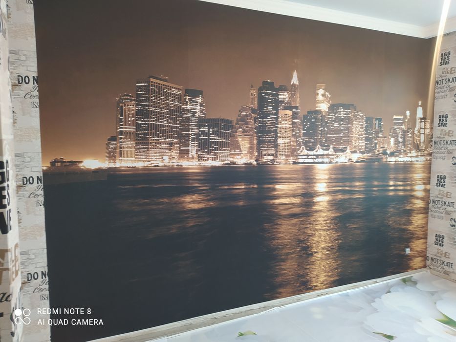 Поклейка обоев покраска