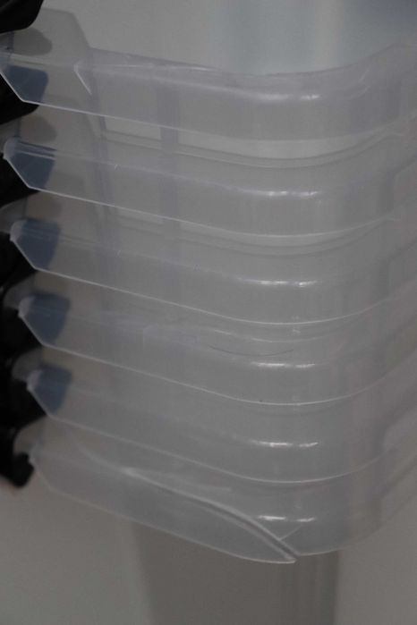 6 бр. пластмасови кутии за съхранение с капак, кутии с прозрачен капак