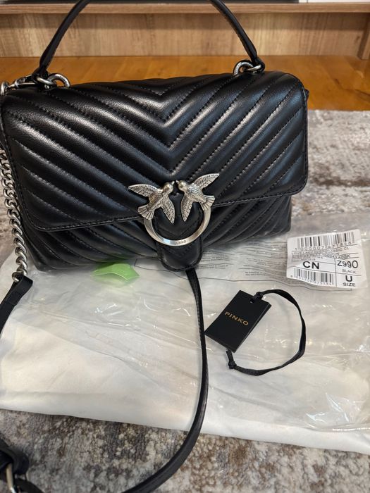 Дамска чанта Pinko от естествена кожа